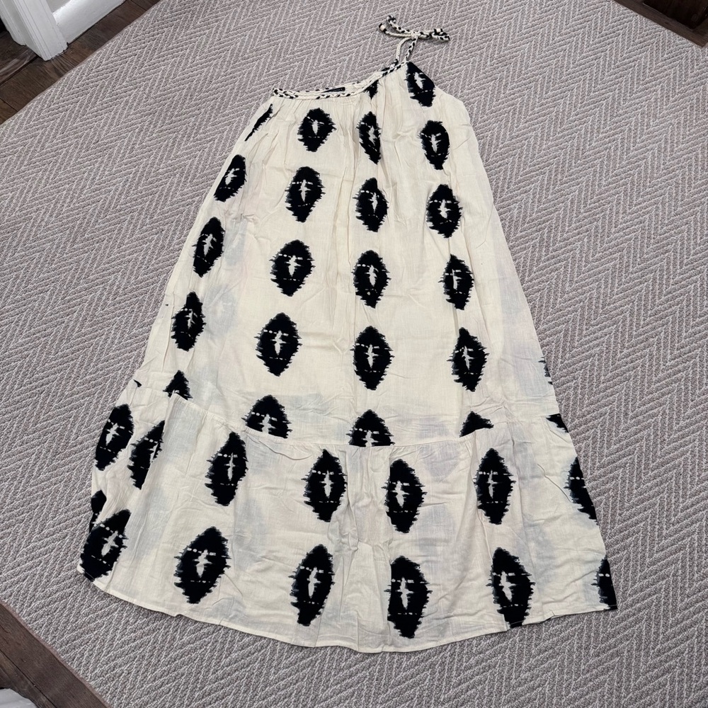 Zara One Shoulder Black and Cream Dress